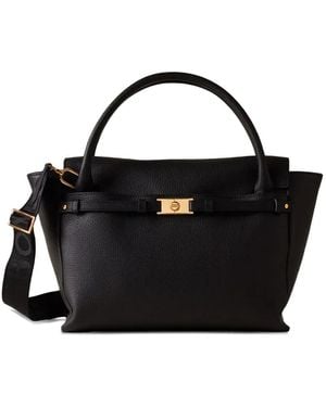 Borbonese Torinese buckle-fastening leather tote bag - Schwarz