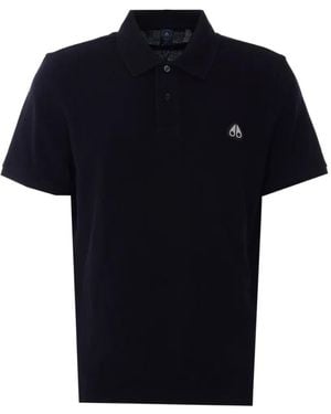 Moose Knuckles Everett Logo-Patch Polo Shirt - Black