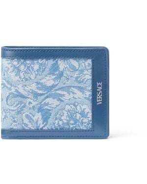 Versace バロッコ 二つ折り財布 - ブルー
