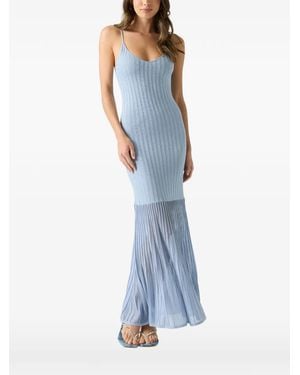 Guess Ribbed Long Dress - Blue