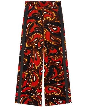 Dries Van Noten Wide Leg Trousers - Red