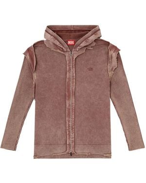 DIESEL K-Pelto Frayed Zip-Up Hoodie - Purple