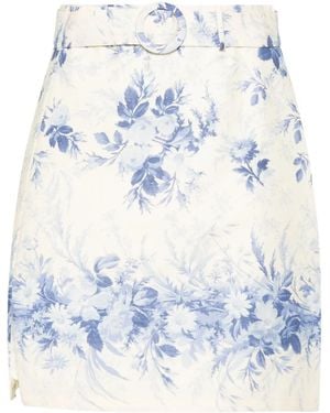 Twinset Floral-Print Mini Skirt - Blue