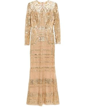 Elie Saab チュール ロングドレス - ナチュラル