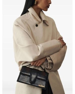 Jacquemus La Casa Leather Flap Tote Bag - Grey
