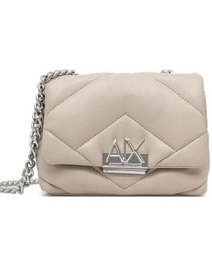 ARMANI EXCHANGE Quilted Leather Shoulder Bag - Gray