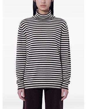 Max Mara Striped Turtleneck Sweater - Blue