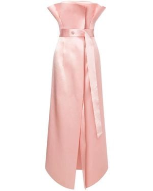 Philosophy Di Lorenzo Serafini Strapless Dress With Flared Neckline And Fitted Bodice - Pink