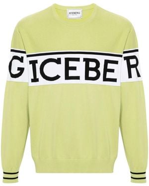 Iceberg Jacquard-Logo Cotton Sweatshirt - Green