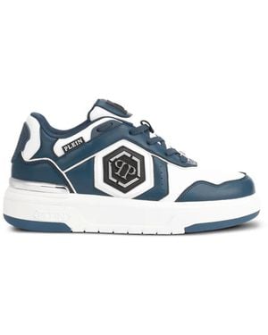 Philipp Plein Sk8R Logo Low-Top Trainers - Blue