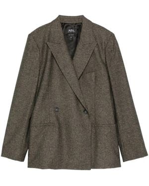 A.P.C. Buttoned Double-Breasted Jacket - Grey