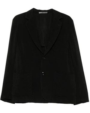 Giorgio Armani Textured Single-Breasted Blazer - Black