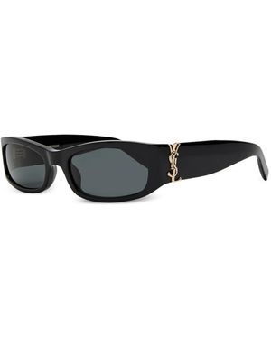 Saint Laurent Rectangle-Frame Sunglasses - Black