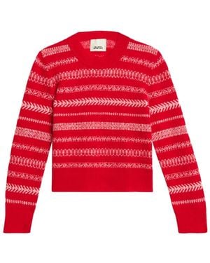 Isabel Marant Amity Jacquard-Pullover - Rot