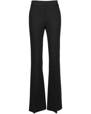 Seductive Pressed-Crease Flared Trousers - Black