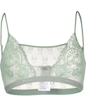 Pinko Lace Logo-Underband Bra - Grey