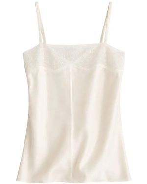 Carven Haut En Soie À Détails De Dentelle - White