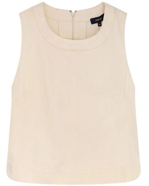 Soeur Sleeveless Round-Neck Top - Natural