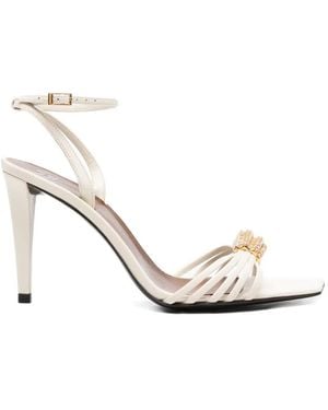 Giuseppe Zanotti Sunset Crystal-Embellished Lambskin Sandals - White