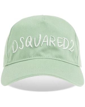 DSquared² Logo-Embroidered Cap - Green
