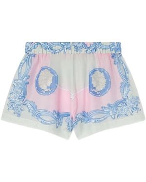 Versace Barocco-Print Shorts - Blue