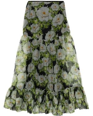 Cynthia Rowley Cornelia Silk Skirt - Green