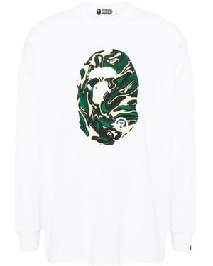 A Bathing Ape マーブルカモフラージュ ロゴ Tシャツ - ブルー