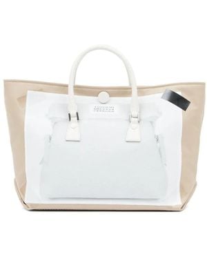 Maison Margiela Mini 5Ac Trompe L'Oeil-Print Tote Bag - White
