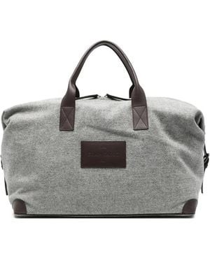 Gran Sasso Tote Bag Mit Fischgrätenmuster - Grau