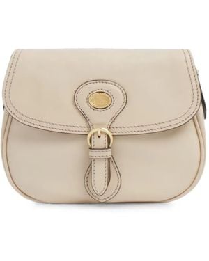 The Bridge Buckle-Fastening Leather Cross Body Bag - Natural