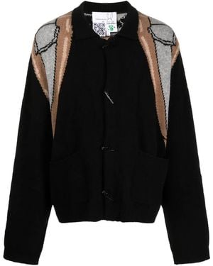 Natasha Zinko Cardigan Mit Trompe-L'Oeil-Intarsie - Schwarz