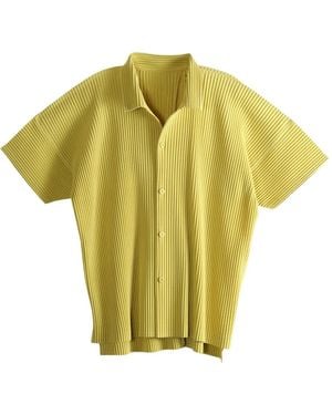 Homme Plissé Issey Miyake Pleated Short-Sleeve Shirt - Yellow