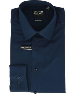Scotch & Soda Four-Way-Stretch Shirt - Blue