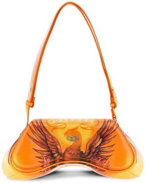 DIESEL Play Graphic-Print Crossbody Bag - Orange