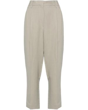 Brunello Cucinelli ハイウエスト ストレートパンツ - ナチュラル