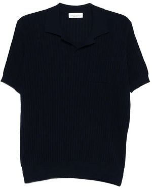 Roberto Collina Ribbed Pocket Polo Shirt - Blue
