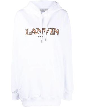 Lanvin Logo-Embroidered Hoodie - White