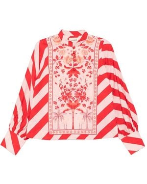VERANDAH Blusa Con Estampado Floral - Rojo