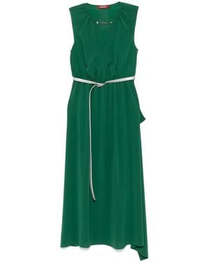 Max Mara Ärmelloses Kleid Mit Gürtel - Grün
