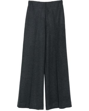 Harris Wharf London Wide-Leg Wool Trousers - Grey