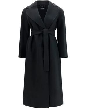 Max Mara Manteau Poldo À Taille Ceinturée - Black