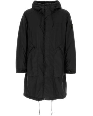 Stone Island Hooded Long-Sleeves Parka - Black