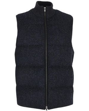 Agnona Bouclé-Weste aus Wolle - Blau