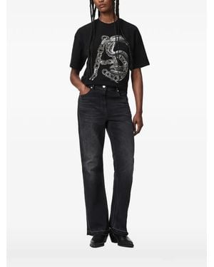 AllSaints Linx Etta Sequin-Embellished Graphic-Print T-Shirt - Black