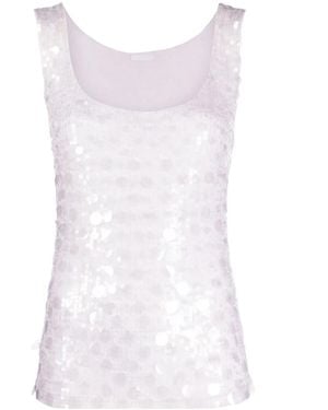 P.A.R.O.S.H. Sequin-Embellished Tank Top - White