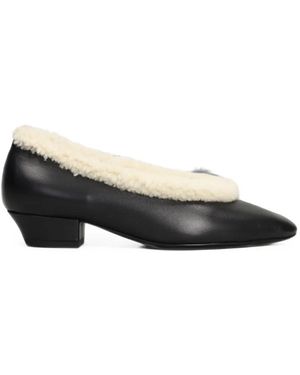 Magda Butrym Shearling-Trim Pumps - Black
