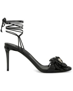 Philipp Plein Flower-Detail Sandals - Black