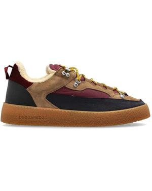 DSquared² Rapper's Delight Paneled Sneakers - Brown