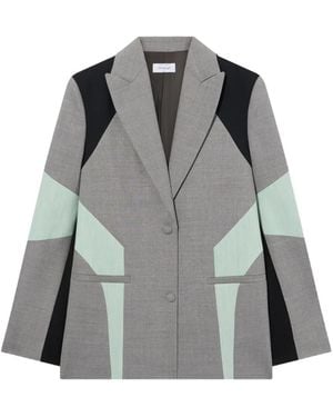 Off-White c/o Virgil Abloh Stretch Color Block Blazer - Gray