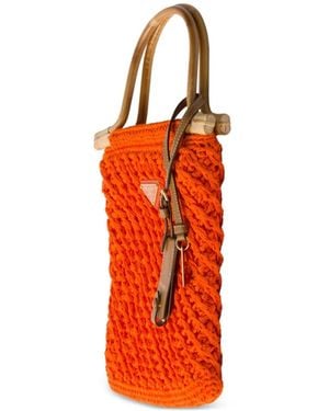 Prada Mini Sac Cabas En Crochet - Orange